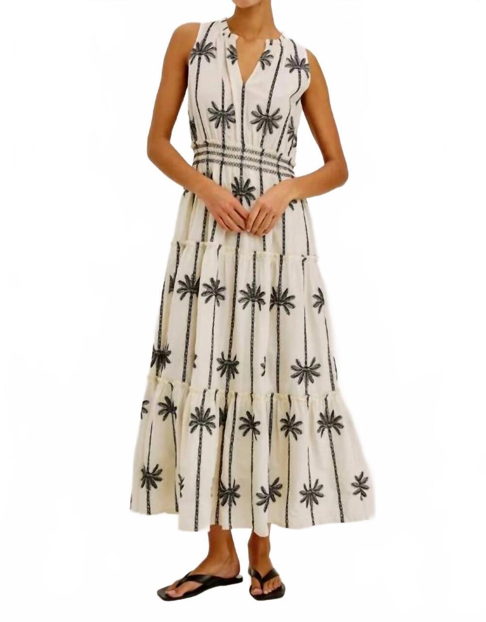 NEW RAILS loulou maxi dress in embroidered palms